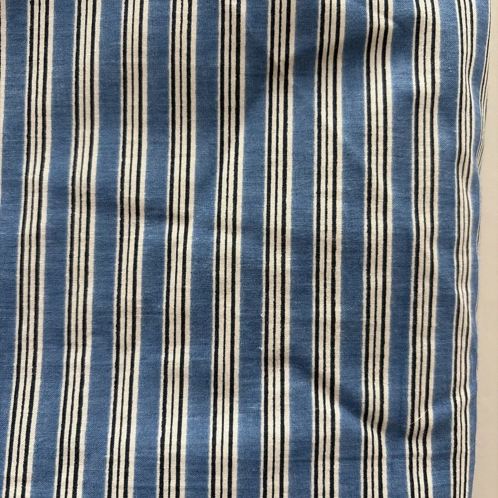 Vintage Ralph Lauren Full Flat Sheet Blue White Navy Stripe 100% Cotton USA